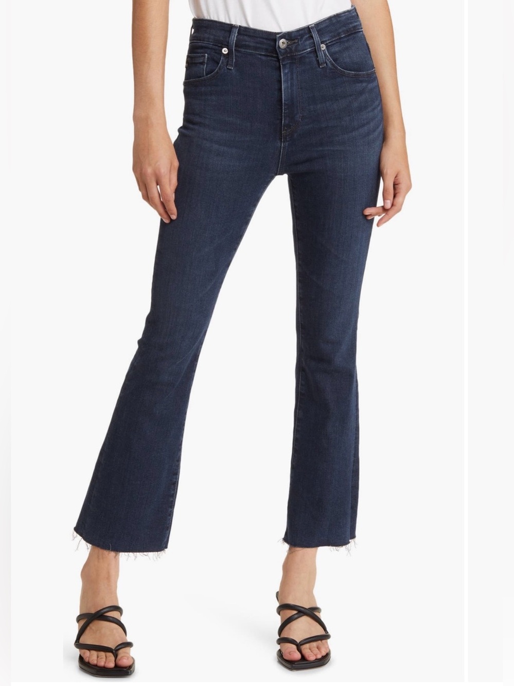 AG Adriano Goldschmied Dark Blue High-Rise Flare Jeans